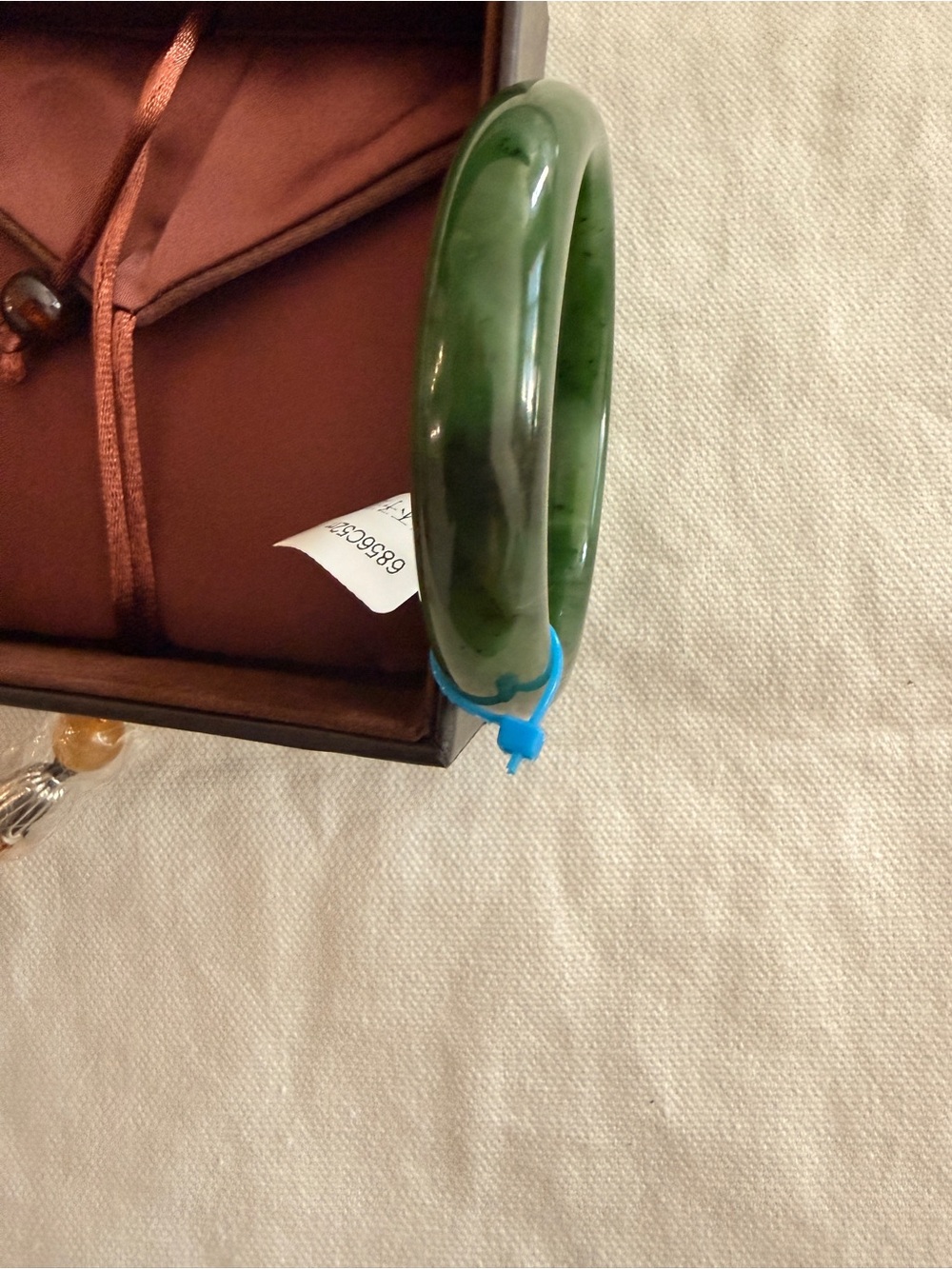 Certified Natural Green Jade Bangle Bracelet 俄七 - Picture 9 of 12